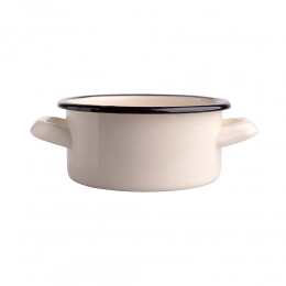 Enamelled saucepan 0,5l dia.12cm h.5,8cm cream