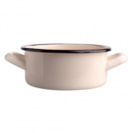 Enamelled saucepan 0,8l dia.14cm h.6,4cm cream