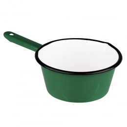 Conical saucepan with handle 0,6l dia.14cm h.7cm with spout green V4
