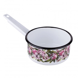 HIBISCUS SAUCEPAN WITH LONG HANDLE 14CM WHITE