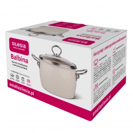 Balbina pot 16cm with glass cover 2,45l material  high quality enamel