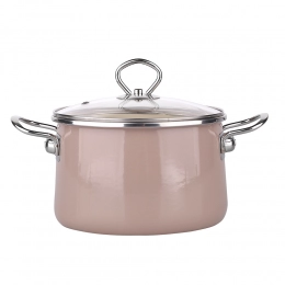 Кастрюля Изидор 22 см с стеклянной крышкой 5,9 л материал высококачественная эмаль.