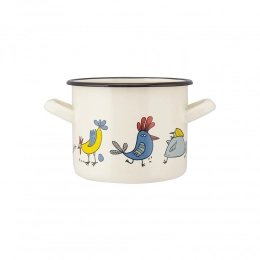 Straight pot 1,5l dia.14cm h.11cm dec. Chicken