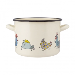 Straight pot 4,4l dia.20cm h.15cm dec. Chicken