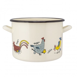 Straight pot 5,8l dia.22cm h.16cm dec. Chicken