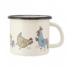Эмалированный кружка 0,45л диам.9см выс.9см дек. Курица