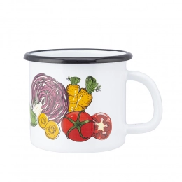 Эмалированный кружка 0,45л диаметр 9см высота 9см декор овощи