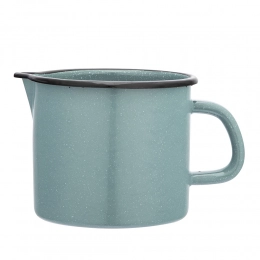 Enameled mug with spout 1,15l dia.12cm h.11,5cm cream dec.1