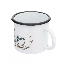 Enameled mug 0,45l dia.9cm h.9cm dec. Serenity
