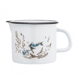 Enameled mug with spout 1,15l dia.12cm h.11,5cm dec. Serenity