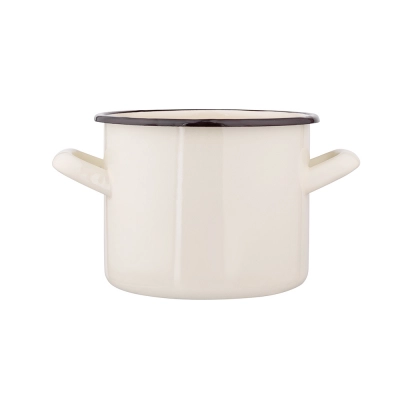 
                                            Enamelled straight pot, 1,5 L; diameter 14 cm; height 11 cm, cream
                                            
