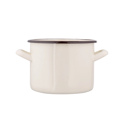 
                                            Enamelled straight pot, 2.2 L; diameter 16 cm; height 12 cm, cream
                                            