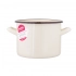 Enamelled straight pot, 2.2 L; diameter 16 cm; height 12 cm, cream