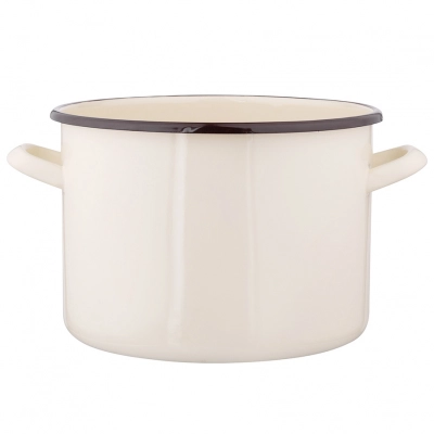 
                                            Enamelled straight pot, 7,5 L; diameter 24 cm; height 
17 cm, cream
                                            