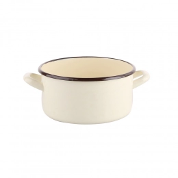Enamelled saucepan 1,45l dia.16cm h.8,5cm cream