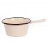 Enamelled conical saucepan with handle 0,6l dia.14cm h.7cm cream,with spout