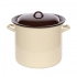 Эмалированная кастрюля с крышкой 14,2 л; 28 см кремово-темного цвета