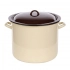 Эмалированная кастрюля с крышкой 16,6 л; 30 см кремового/темного цвета.