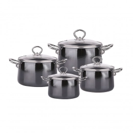 IZYDOR 8 pcs cookware set mirror grey