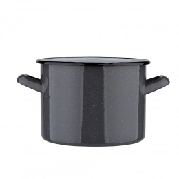 POT 16 CM ENAMEL GREY SPECKLED