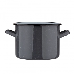 POT 18 CM ENAMEL GREY SPECKLED