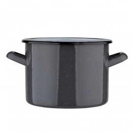 POT 20 CM ENAMEL GREY SPECKLED