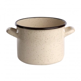 POT 18 CM ENAMEL CREAM SPECKLED