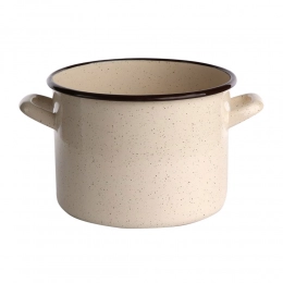 POT 20 CM ENAMEL CREAM SPECKLED