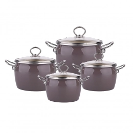 BALBINA 8PCS COOKWARE SET TAUPE