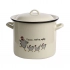 Enamelled cream soup pot with lid 10l, dia. 25 cm, h.21,5 cm, dec. cocks Enamelled cream soup pot with lid 10l, dia. 25 cm, h.21,5 cm, dec. cocks