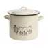 Enamelled cream soup pot with lid 10l, dia. 25 cm, h.21,5 cm, dec. cocks Enamelled cream soup pot with lid 10l, dia. 25 cm, h.21,5 cm, dec. cocks