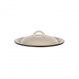 Enamelled lid 14cm cream