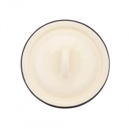 Enamelled cover 16cm cream