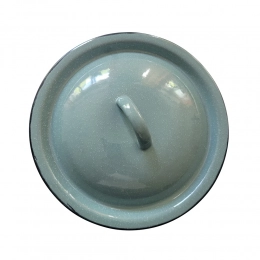 Эмалированный крышка 16 см зеленая со вспышками