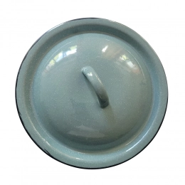 Эмалированный крышка 18 см зеленая со всплесками