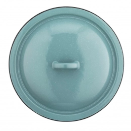 Эмалированный крышка 20 см зеленая со всплесками