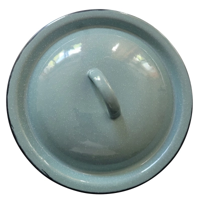 
                                            Enamelled cover 22 cm green speckled
                                            