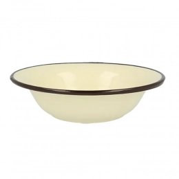 Эмалированная чаша 0,55л диаметром 18см высотой 4,9см кремового цвета