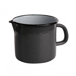 MUG with bow 12 CM ENAMEL GREY SPECKLED