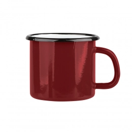 Enamelled mug 0,45 L dia.9 cm h.9 cm red