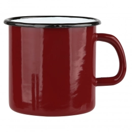 Enamelled mug 1,25 L dia.12 cm h.11,5 cm red