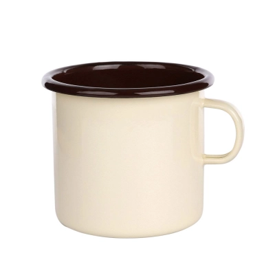 
                                            Enamelled mug 0,45l dia.9cm h.9cm cream, inside dark
                                            