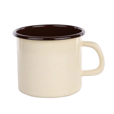
                                            Enamelled mug 1,25l dia.12cm h.11,5cm cream, inside dark
                                            