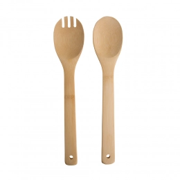Органический набор из 2 бамбуковых инструментов для салата 30 см