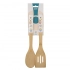 Sweet love set of 2 bamboo tools: spoon and spatula with decoration Sweet love set of 2 bamboo tools: spoon and spatula with decoration