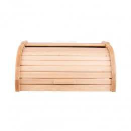Wooden bread box with a shutter, small 32x25x15.5 cm light wood