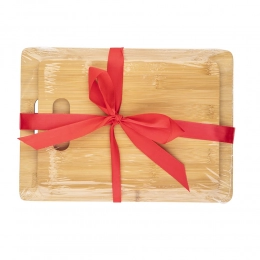 Set of 2 bamboo cutting boards with a bow, 33x24x0.9 cm 28x20x0.9 cm