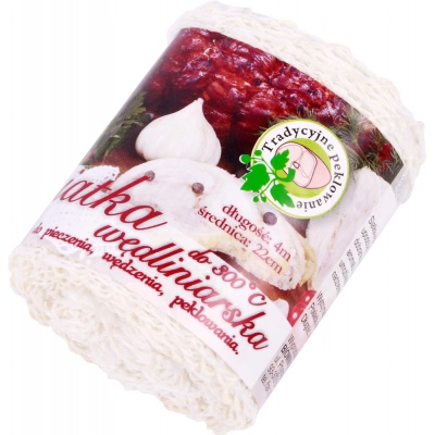 
                                            Elastic sausage mesh 220c, 4m, fi max 220mm for cooking, pickling, smoking
                                            