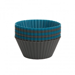 Set of 6 silicone cupcake molds 7x3,5cm