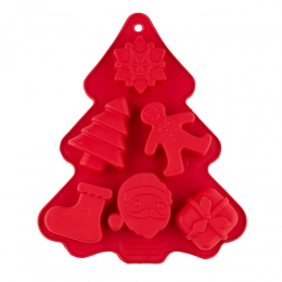 Silicone baking mold Christmas design 22x18,5x2,5 cm, mix of shapes